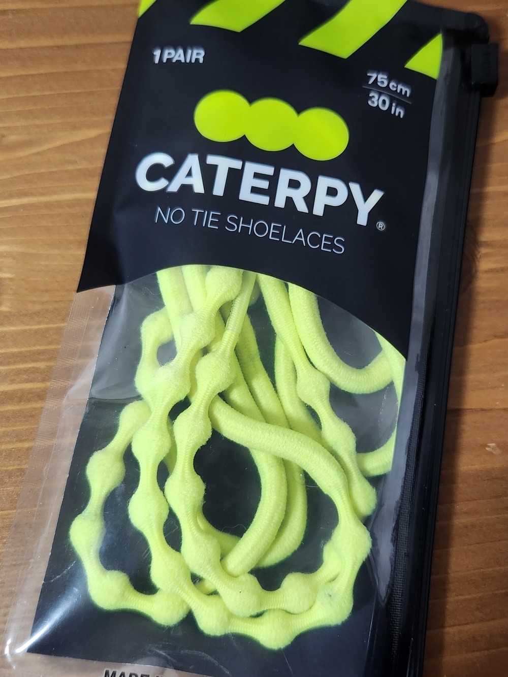 Caterpy The Ultimate Elastic No Tie Shoelaces Electric Yellow Run Shoe Strings